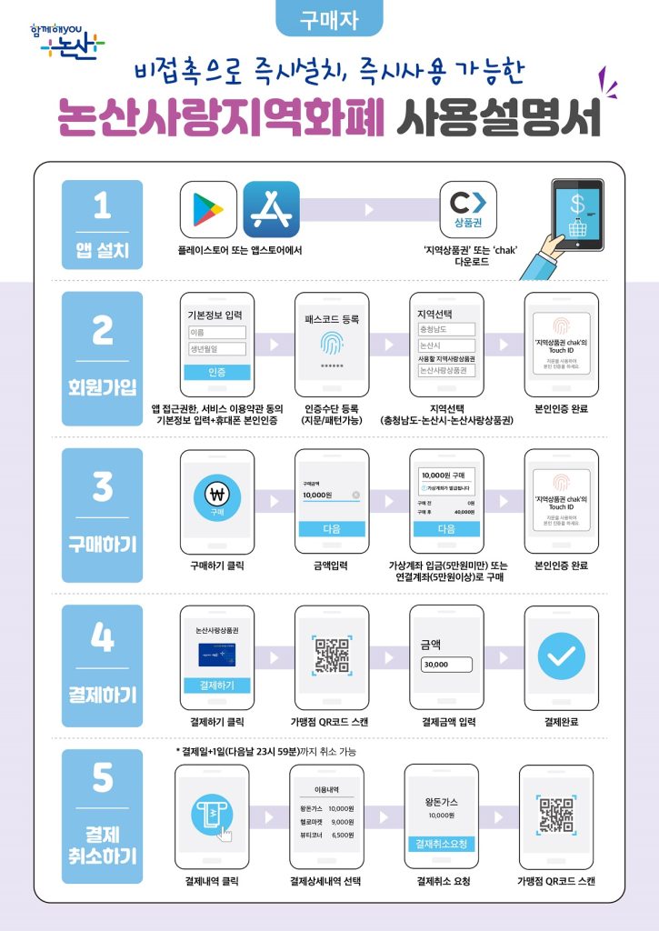논산사랑상품권 소비자용 모바일 앱설치 안내(논산시)